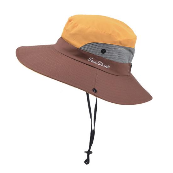 Женская летняя шляпа от солнца с полой сеткой и ветрозащитным ремешком с широкими полями, защита от ультрафиолета и солнца, складная портативная кепка для путешествий, садоводства, рыбалки, рыбака на открытом воздухе