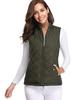 2022 Women's Fashion Quilted Cotton Vest with Zipper Pockets and Stand-Up Collar