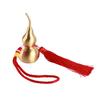 Feng Shui Wu Lou Red Lucky Tassel 10cm High Rope Brass Open Gourd Shape Car Hanging Ornament for