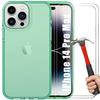 Case - BOOLING - for iPhone 14 Pro Max - Flexible - Light Green - 2 Tempered Glasses