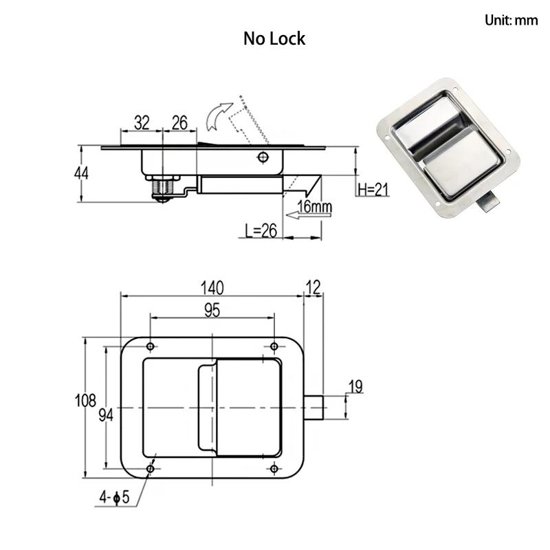 Stainless Steel Panel Lock Industrial Electrical Automation Equipment Container Truck Door Accessories Toolbox Lock