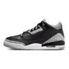Мужские кроссовки Air Jordan 3 Retro Green Glow черные волчье-серо-белые CT8532-031