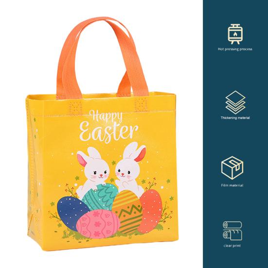 4 шт. пасхальная сумочка с портативной ручкой, красочное яйцо, кролик, нетканая ткань, сумка-тоут для покупок, подарочная сумка, подарок на фестиваль счастливой Пасхи