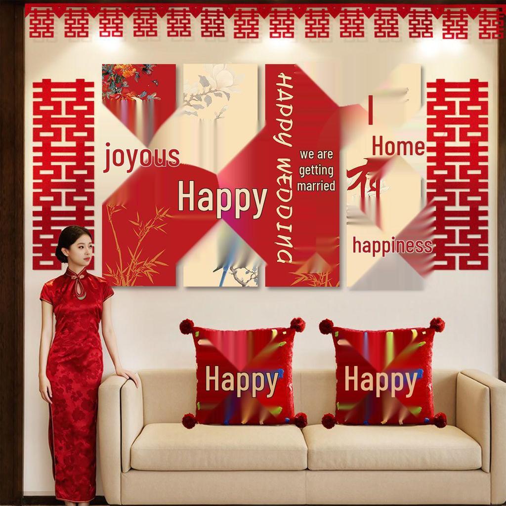 Набор свадебных украшений «Двойное счастье» - Фон для дивана в гостиной и изголовье кровати в спальне