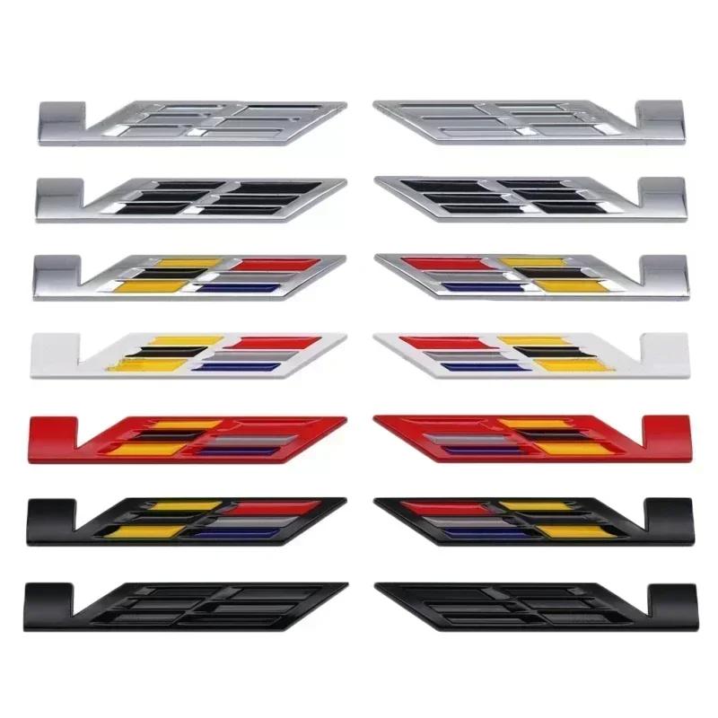 2pcs Car Stickers Side Badge V Logo for Cadillac Escalade ATS BLS CTS CT4 CT5 CT6 EXT STS SLS SLR SRX XLR zd0