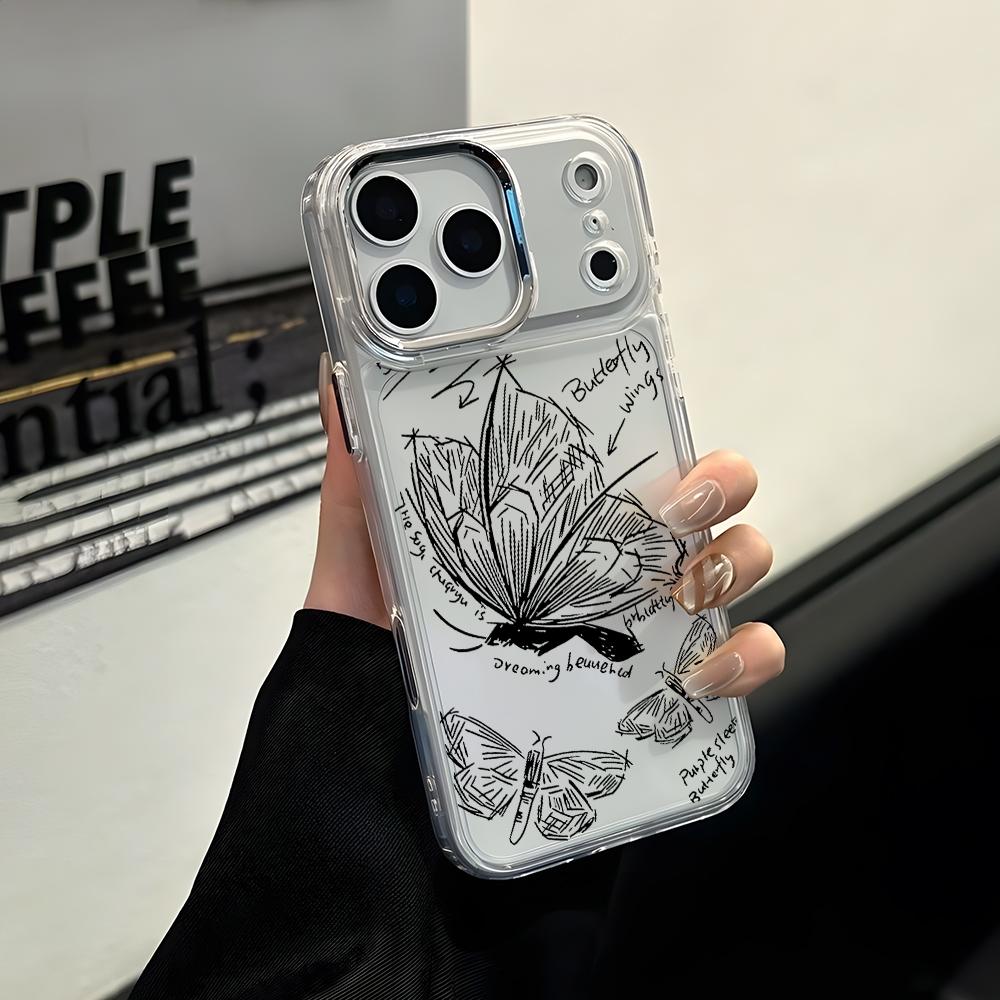Fashion Butterfly Phone Case for Apple iPhone 17 Air 16 16e 15 14 13 12 11 Pro Max X Xs XR 8 Plus Luxury Clear Cover