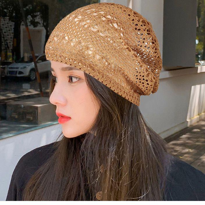 Весенне-летняя кружевная сетчатая шапка Baotou женская полая дышащая тонкая однослойная шапка
