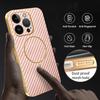 For iPhone 14 Pro Phone Case Carbon Fiber Textured Electroplated TPU Back Cover