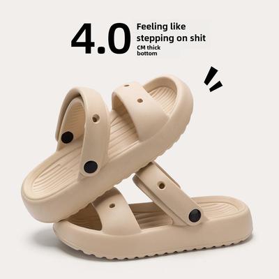 Женские модные сандалии и шлепанцы на толстой подошве 2025 – Пляжная обувь, увеличивающая рост.