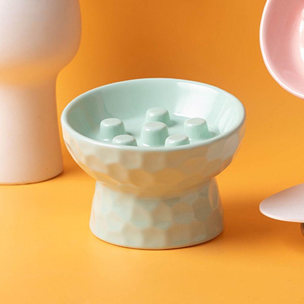 Миска-медленнокрм для кошек с защитой от опрокидывания, керамическая, для питья и еды, кормушка, для влажного и сухого корма