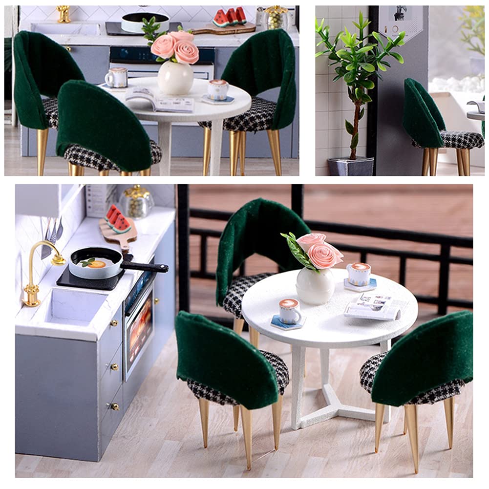 Кукольный домик sofiey Набор для самостоятельной сборки, Набор для рукоделия с миниатюрной мебелью и пылезащитным чехлом, "Комфортное время" L-032-B