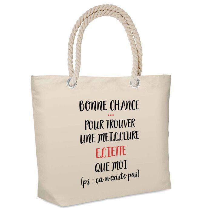 Sac de plage - PLANETEE - isotherme Eliette ça n'existe pas - Coton - Grande contenance - Imprimé en France