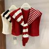 Striped Knitted Shawl Women's Spring and Autumn Versatile Decorative Shoulder, Summer Air-conditioned Room with Vest False Collar