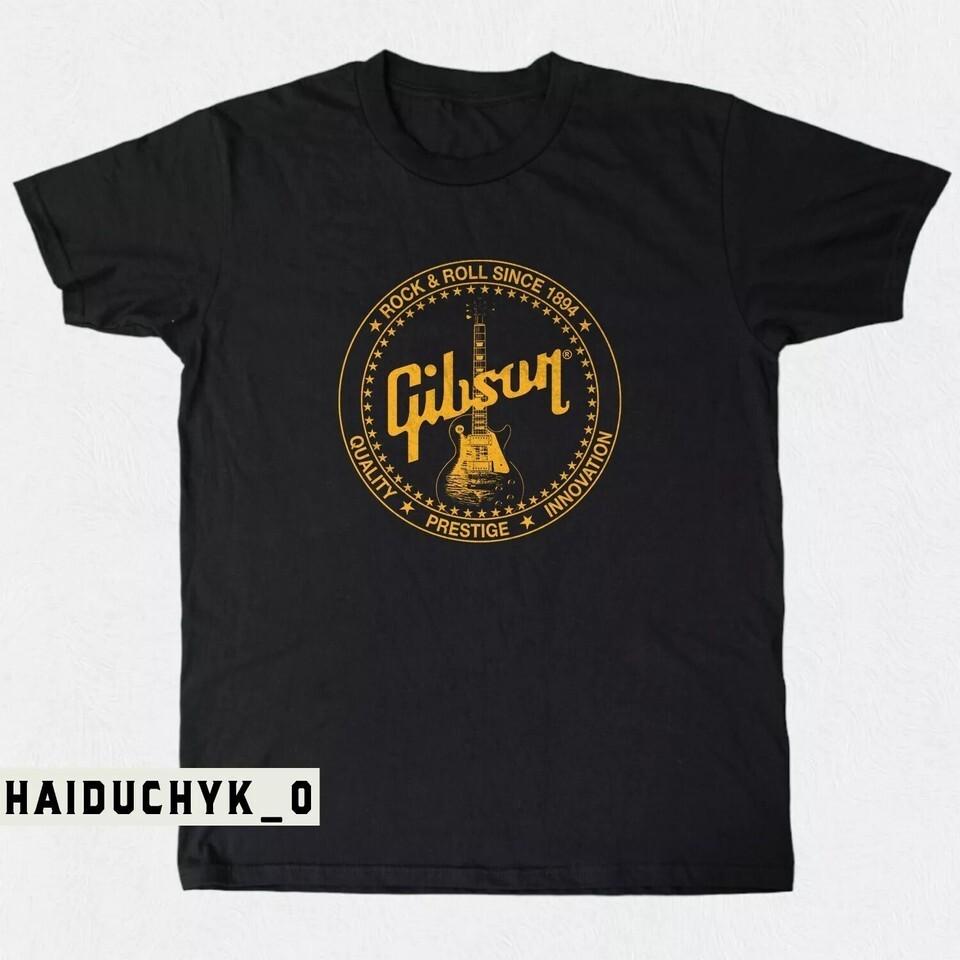 VTG Gibson Les Paul Guitar Music 1894 Unisex Black T-shirt S-5XL
