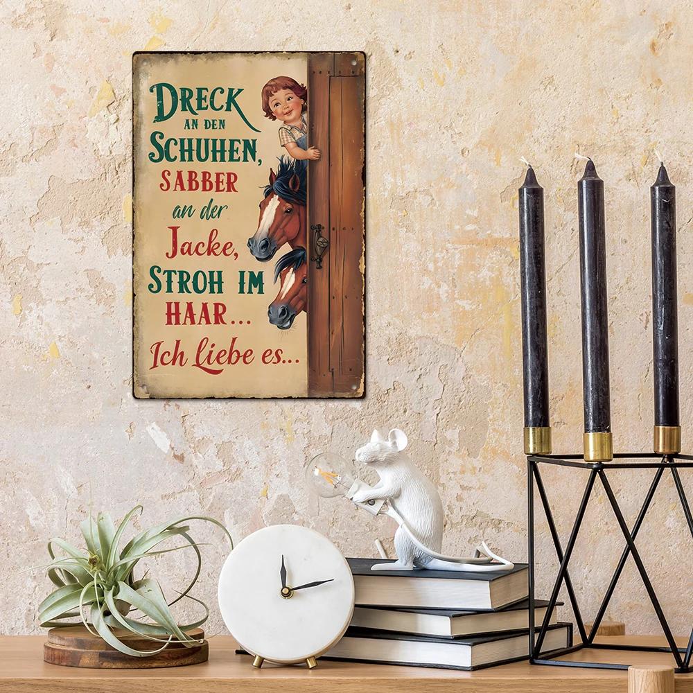 Putuo Decor pc German Vintage Metal Tin Sign Wall Art Decor for Home Farmhouse Living Room Gift for Friends xInches