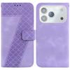 For iPhone 17 Pro Stand Case 7-Shaped Pattern Imprint Leather Phone Cover with Strap