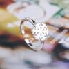 Adjustable Christmas Snowflake Open Ring - Cute Brushed Floral Knuckle Jewelry