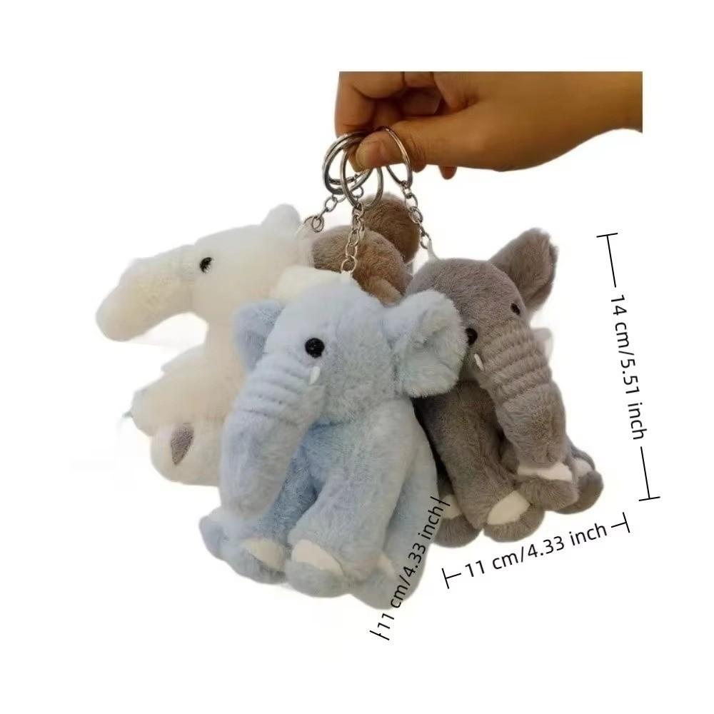 Soft Plush Material Plush Elephant Keychain Bag Charm Pendant For Backpack Decoration