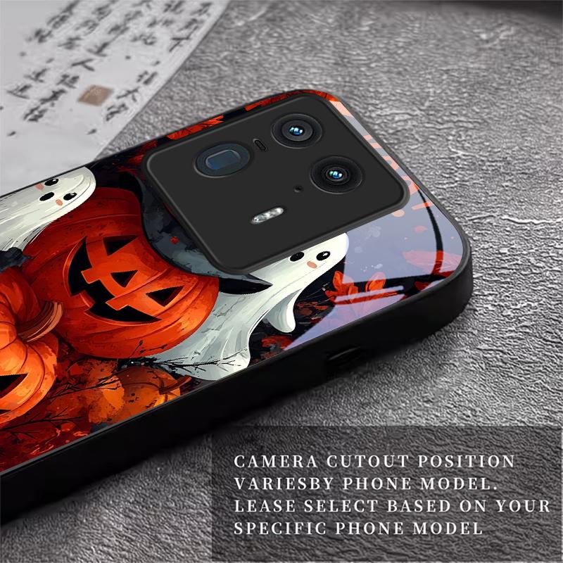 Чехол для телефона из черного стекла Хэллоуин Boo Vibe для Motorola Moto Edge 70 60 Fusion 50 Ultra 40 Neo 30 Pro 20 Lite 60s Neo Задняя крышка