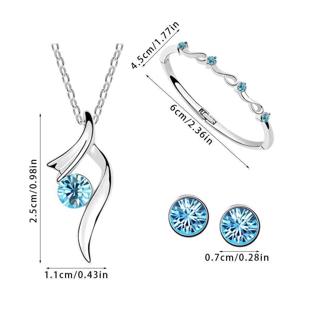 Набор бижутерии Сплав Подвеска Ожерелье Женский Чокер Браслет Набор Серьги-гвоздики Стразы Вечерняя бижутерия