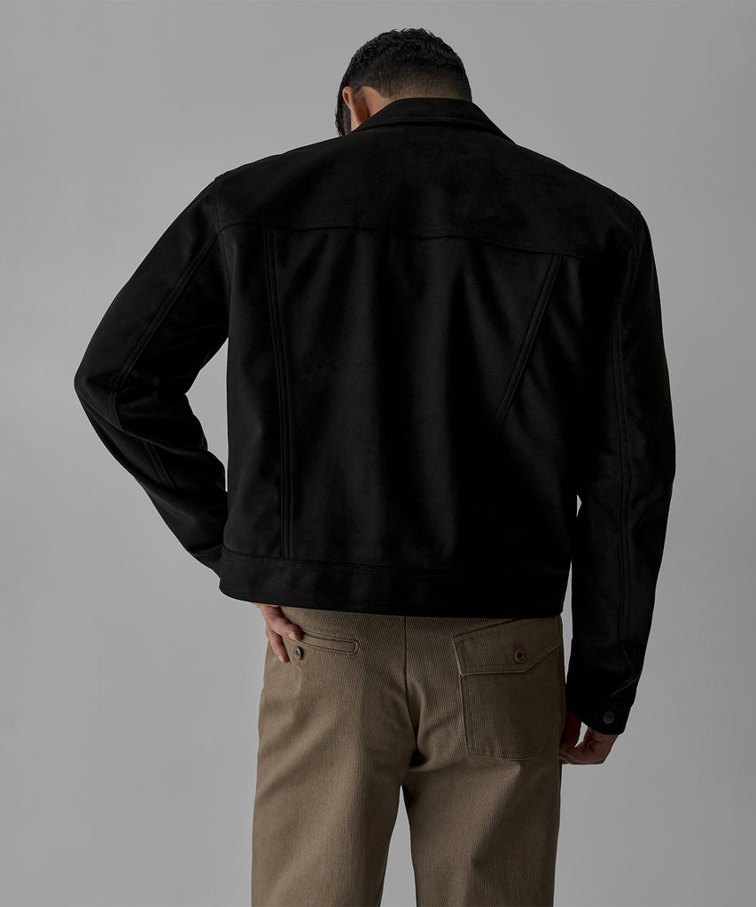 BOWLOW PRODUCT Suede Open Collar Jacket [Black]