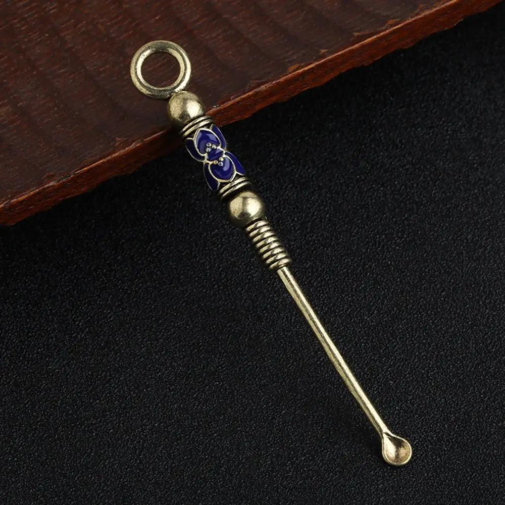 1 шт. портативные ушные ложки ретро латунный дракон ухо чистящий инструмент для наружного удаления очиститель кюретка для удаления ушной серы брелок подвески