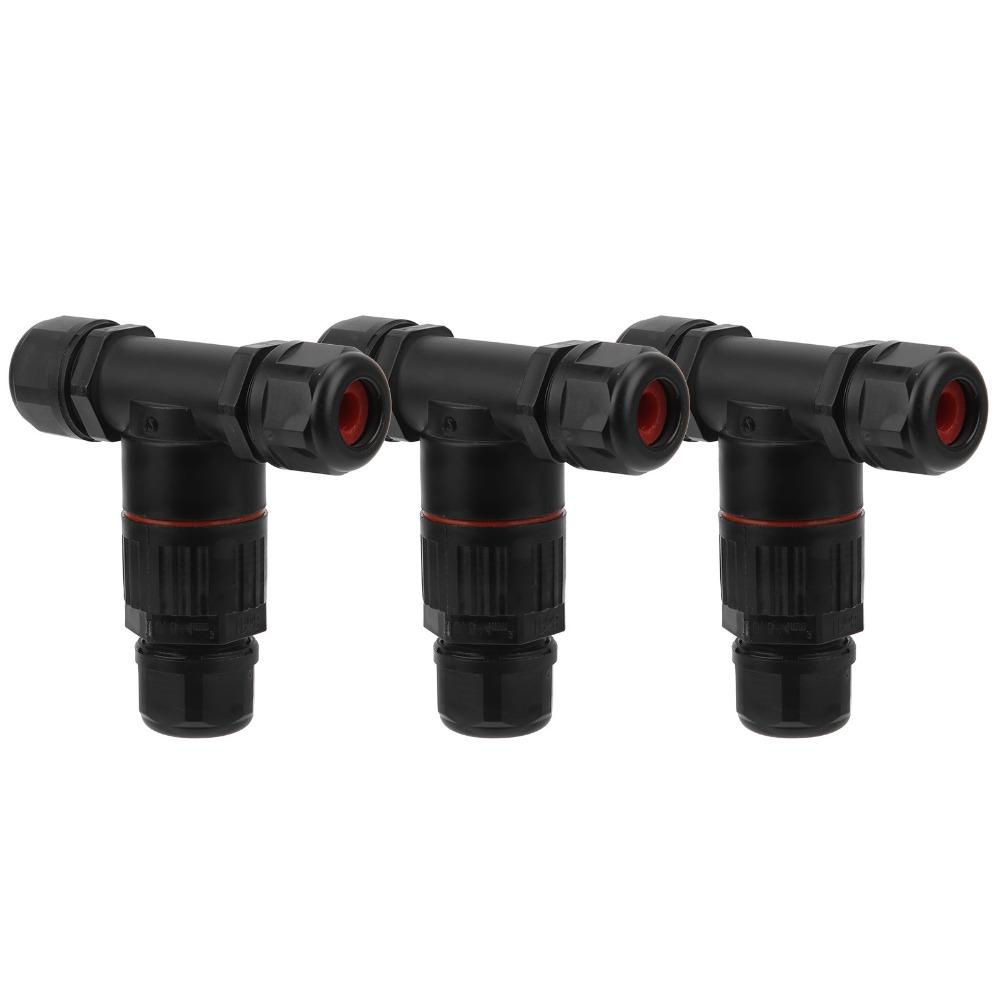 3PCS T Shape Waterproof Connector 450V Outdoor Junction Box Underground Lights