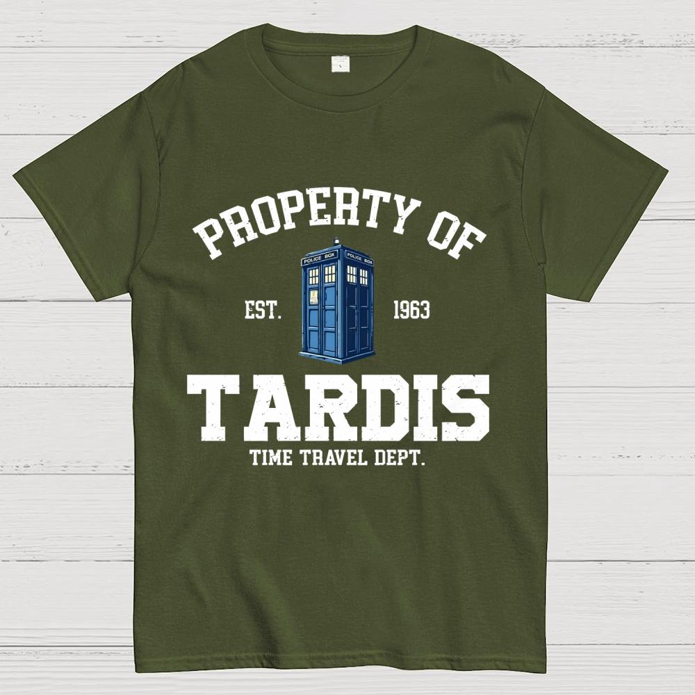 Property of Tardis Unisex 100% Cotton Summer Casual Cool Loose T-Shirt