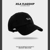 Japanese retro washed old letter baseball cap female breathable face small big head circumference sun protecti shade cap