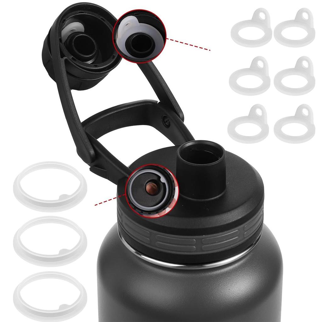 Набор из 13 силиконовых уплотнителей для стаканов для воды, предотвращающих протекание и сохраняющих температуру, прокладки для крышек-носиков, уплотнительные кольца для бутылок