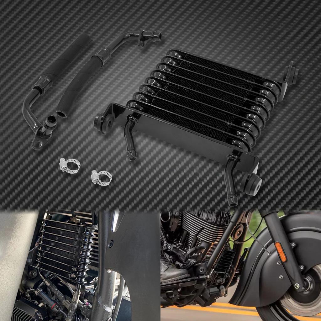 Motorcycle Black Oil Cooling Device Cooler Radiator Aluminum For Indian Vintage Dark Horse Springfield 2021 Chief Classic 16-18