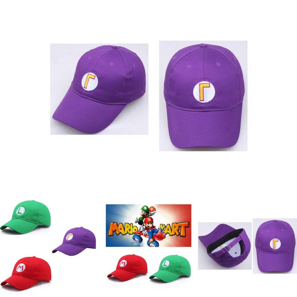 Унисекс Кепка Super Mario с алфавитом Хлопковый твил с коротким козырьком