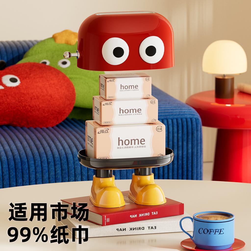 Tall tissue box High value home living room desktop paper box Multifunctional built-in spring Lifting paper box