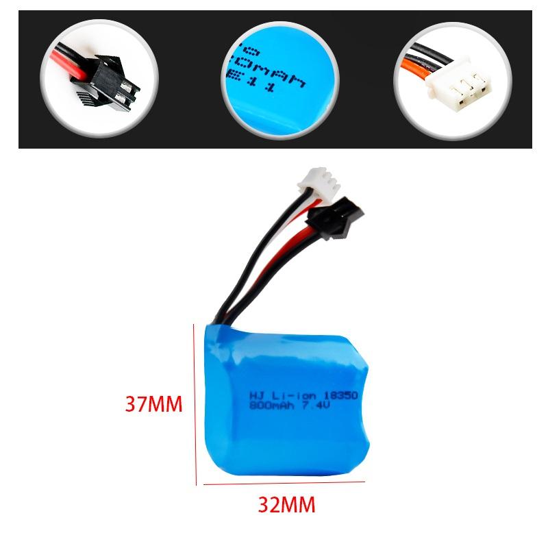 7.4V 800mAh Li-ion Battery for H100 H102 H106 18350 7.4V Battery for JJRC S1 S2 S3 S4 S5 High Speed RC Boat 1Pcs to 5Pcs