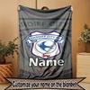 Custom Name Personalized Cardiff City FC Print Blanket, Home Decor, Bedroom, Sofa, Camping, Couch, Gifts for Birthday Christmas