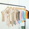 Korean Knitted Shawl Air-Conditioned Room Female Blouse Shoulders Fake Collar Cape Knotted Scarf Solid Color Neck Guard Scarve