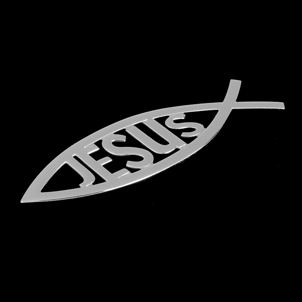 Car Styling Jesus Fish Symbol Logo Car Emblem Badge Sticker Decal Universal 3D Christian Car & Truck Decorative Sticker