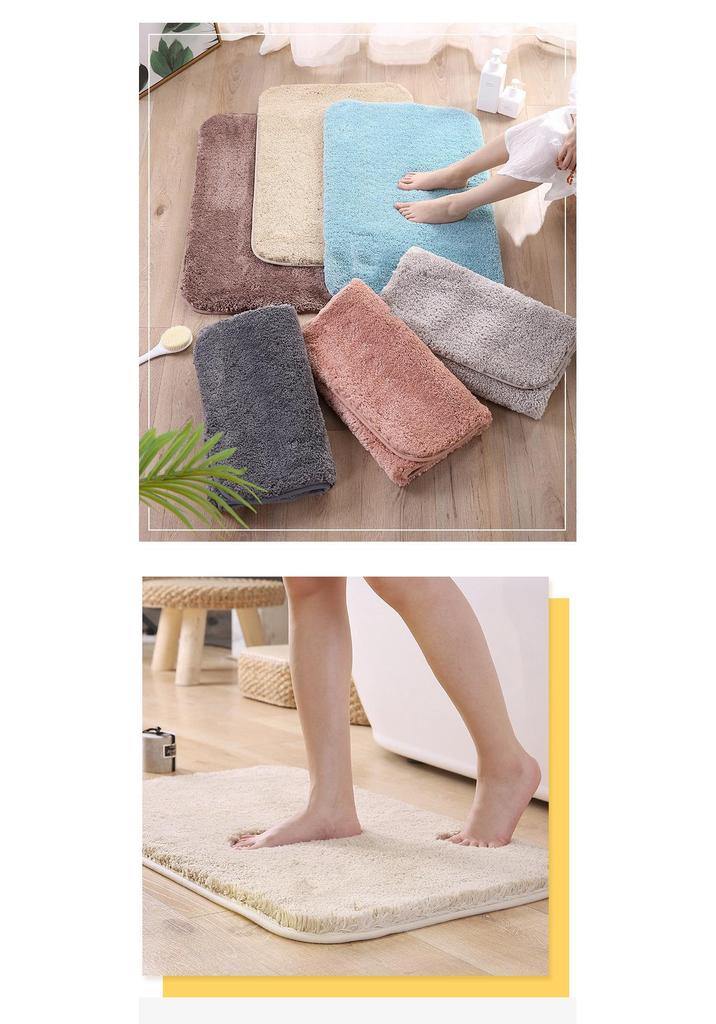 High-Pile Non-Slip Water-Absorbing Floor Mat for Kitchen & Bathroom