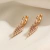 1 Pair Fashion Geometric Shapes Zirconia Dangle Earrings for Women Golden Earring Jewelry Wedding Party Accessories