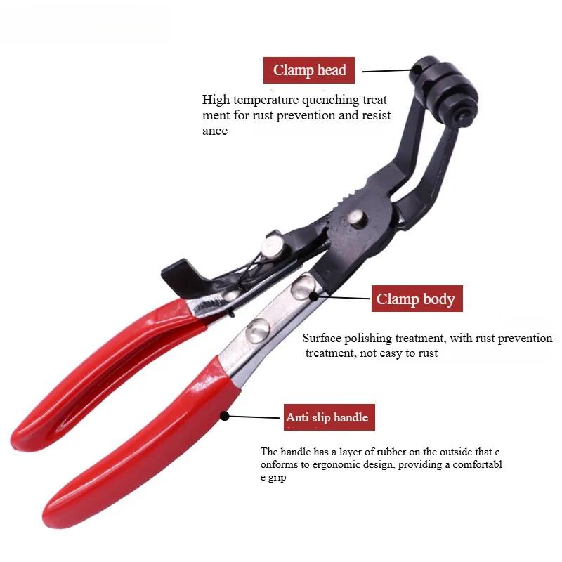 Hose Clamp Pliers Locking Car Tube Clamp Puller Thick Handle Flat Band Ring Clamps Remover Auto Repair Tool