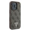 Guess Guhcp16Xp4Tdpw Iphone 16 Pro Max6.9 Brown/Brązowy Twardy Pokrowiec Skórzany 4G Trójkąt Cyrkonie