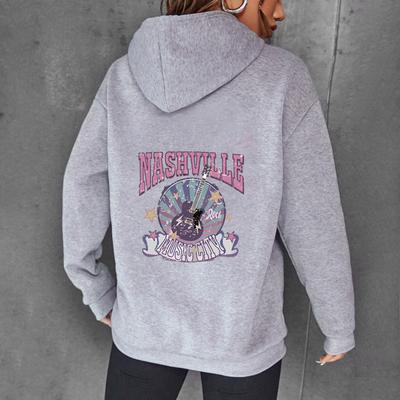 Осенне-зимний свитер с надписью «Модный принт» с капюшоном и рукавами на плечах, флисовый свитер для женщин, топ