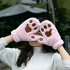 Fluffy Full Finger Windproof Autumn Winter Paw Mittens Cat Claw Gloves Anime Cosplay Gloves Plush