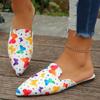 2024 Plus Size Shoes Female Closed Toe Women's Slippers Outdoor Modern Slippers Women Printing Flat Pointed Toe Women's Sandals