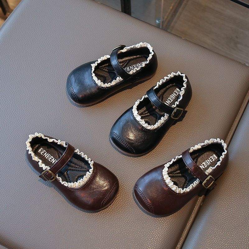 Кожаная обувь для девочек 2025 новая весенне-осенняя детская обувь детская ароматная принцесса корейская версия женское сокровище мягкая подошва одинарная обувь