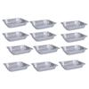 12Pcs Disposable Aluminum Foil Food Container Rectangle Packing Box Multi-use Takeaway Cooking Liners Microwave