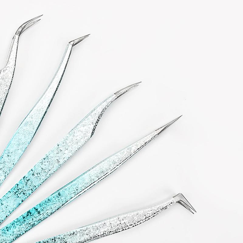 2 шт. пинцеты для ресниц Ice Flower антистатические 3D точные накладные ресницы для наращивания бровей принадлежности для макияжа пинцеты инструменты