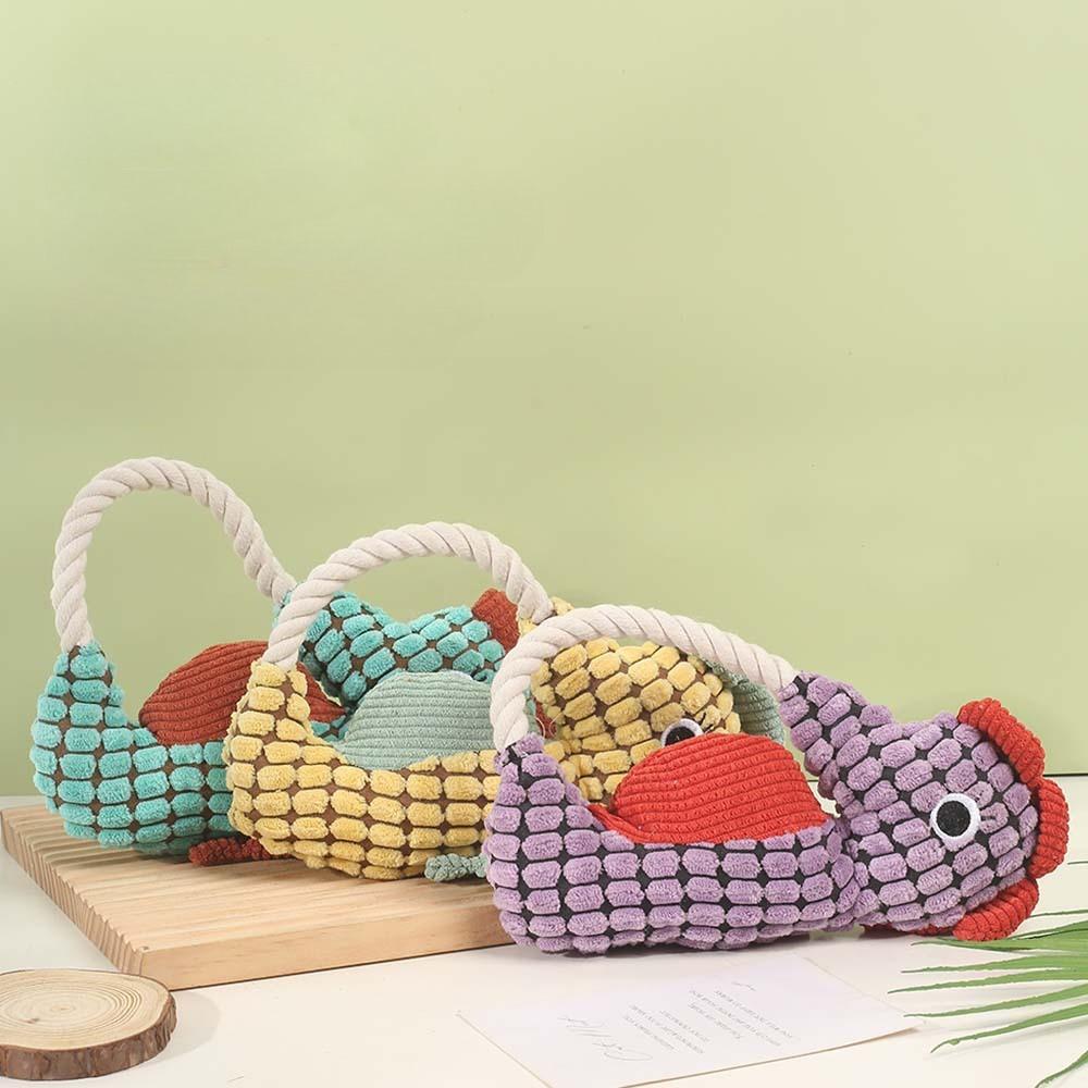 Seahorse Plush Toy for Dogs Bite Resistant Squeaky Rope Toy for Puppies Funny Dog Accessories