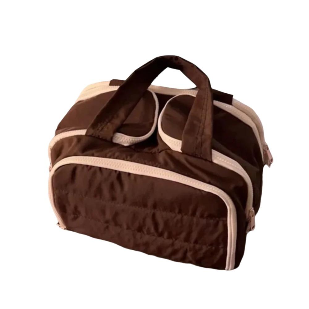 Zipper Closure Cosmetic Handbag Multipocket Design Portable Makeup Pouch Shower Organizer