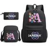 3Pcs/set 26 English Letter Printed Backpack with Shoulder Bag Pencil Case for Student Boy Girl SchoolBag Large Capacity Waterproof Bookbag Kid Gift